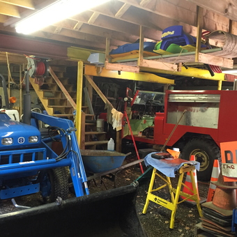 Tractor, Utility Vehicle, and Tools in Organized Garage - Rover7 from Eliot, ME