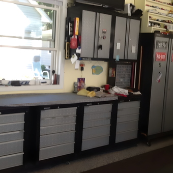 Organized garage with tool cabinets and lockers - Vicks from Lake City, Minnesota