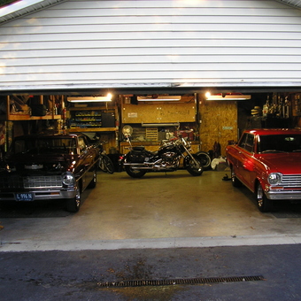 Classic Cars and Motorcycle in Organized Garage - Tom from Lisbon, Ohio
