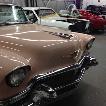 Classic Cars in Restoration Garage with Auto Parts - Custom Auto Body from San Diego, CA