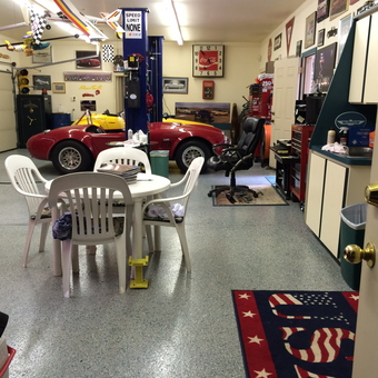 Classic car garage with lift, decor, and workspace - USA 2 from troy, mi