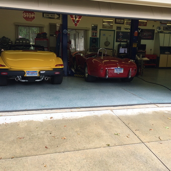 Classic Car Garage with Tool Storage and Signs - USA 2 from troy, mi