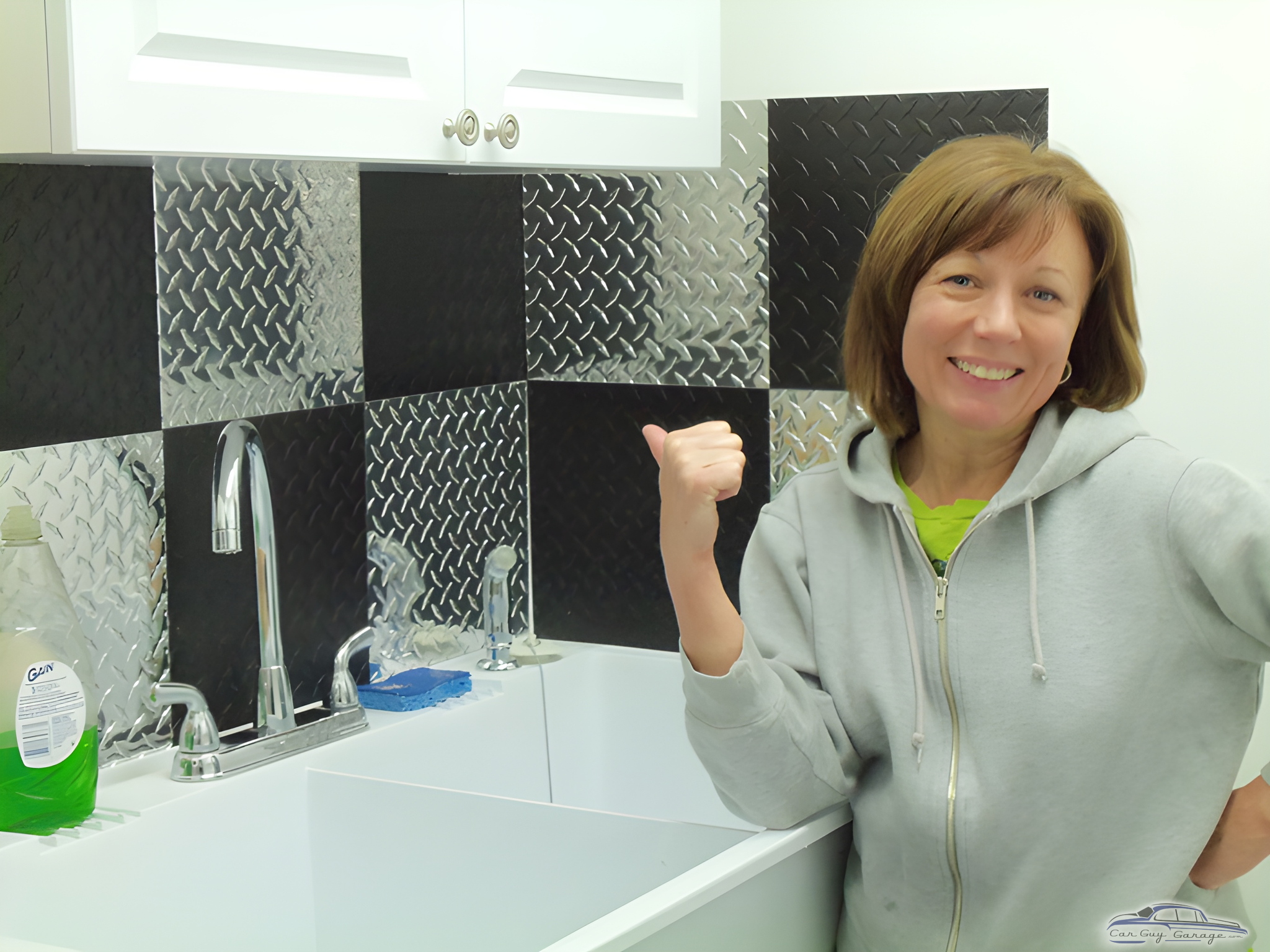 Diamond Plate Garage Wall Panels and Sink Area - Sabrina and Tony from Brandon, MS