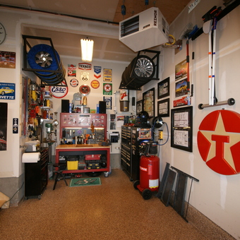 Organized Garage With Corvette Signs and Tools - Corve77e Guy from Calgary, Alberta