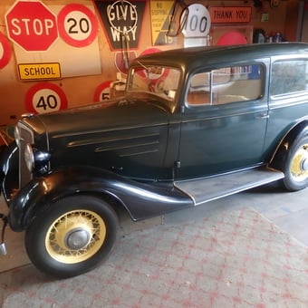 Vintage Car With Road Signs Garage Decor - Dave from Hornby, Christchurch