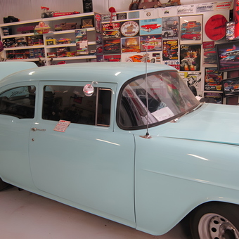 Classic Car and Wall Art Decor in Garage - Joe from Amargosa Valley, NY