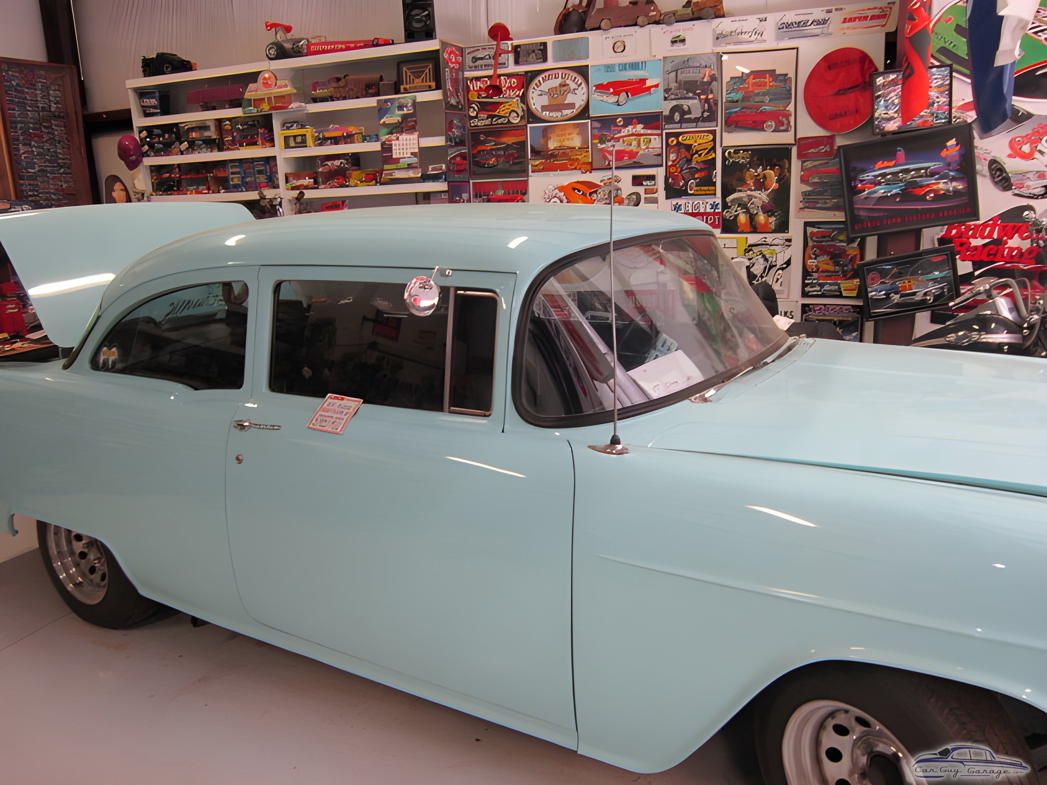Classic Car and Wall Art Decor in Garage - Joe from Amargosa Valley, NY