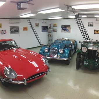 Classic Cars Display with Racing Decor - Peterhouse from Jonesborough, TN