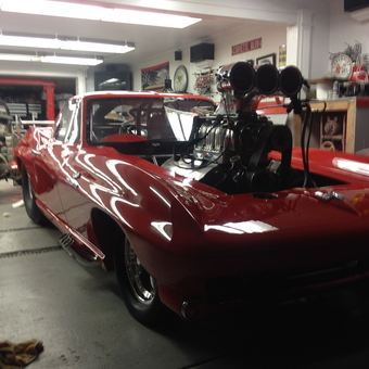 Red Corvette Drag Car and Garage Decor - Jeff from Boardman, Ohio