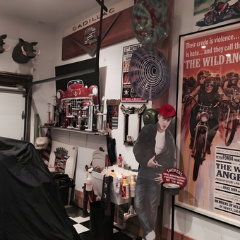Retro Garage Decor with Wall Art and Collectibles - Jimi from Columbus, Ohio