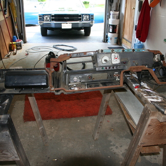 Classic Car Dashboard Restoration in Garage - Oldjerr from Auburn, Massachusetts