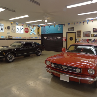 Classic Mustang Garage with Wall Signs and Decor - MustangGuy from Medina, Oh