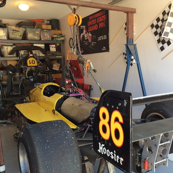 Race Car Garage with Engine Hoist and Shelving - John from Chandler, Az