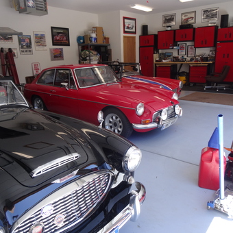 Classic Cars and Red Garage Cabinets - Roger from Conifer, CO