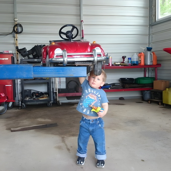 Organized Garage with Tool Chest and Toy Car Lift - 4thGenGreaseMonkey from Bridgeton, NJ