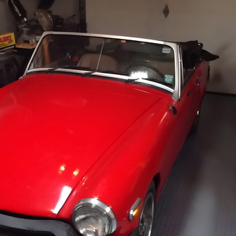 Classic Red Convertible in Organized Garage - David from Yardley, PA