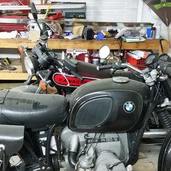 BMW and Kawasaki Motorcycles with Organized Garage Tools - Jay from MERRITT ISLAND, FL