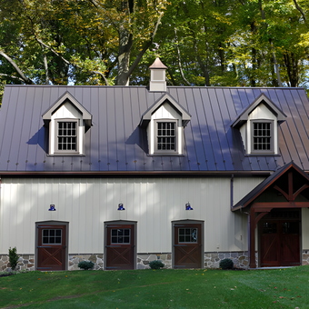 Classic Barn-Style Garage With Three Wood Doors - DP from Clarkston, MI