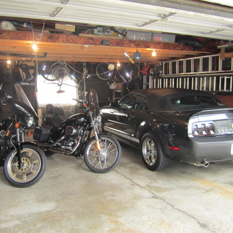 Garage with Two Motorcycles, Mustang, and Storage - Rick from Wyoming, Michigan