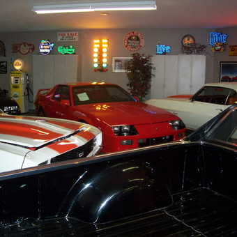 Classic Cars and Neon Garage Decor - Two Lane from hartford, wi