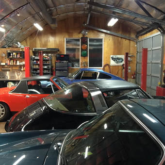 Classic Cars, Tool Cabinets, and Car Lifts in Garage - AIR from Van Nuys, CA