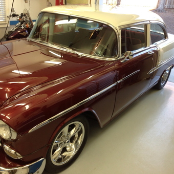 Classic Two-Tone Car and Motorcycle in Clean Garage - Jim White from Chapel Hill, NC