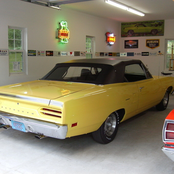 Classic Car Garage with Neon Signs and Wall Decor - airgrabber from Oconomowoc, WI