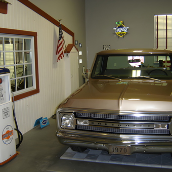 Classic Chevrolet Truck and Vintage Gulf Pump Display - Steve from Ankeny, IA
