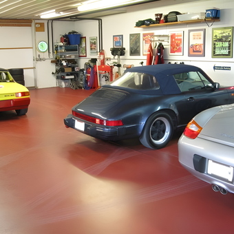 Organized Garage with Classic Cars and Wall Art - Peter from Barneveld, Wisconsin