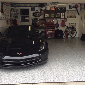 Organized Garage with Corvette, Tool Chest, and Wall Decor - Rick from Canton, MI