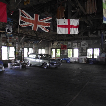 Classic Car Garage with Vintage Decor and Flags - Dave from Bridgewater, Nova Scotia