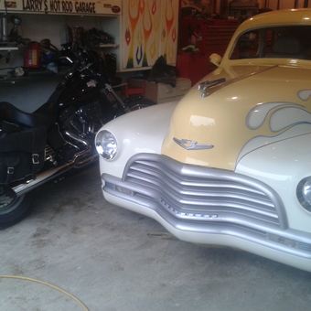 Classic Chevy Car and Motorcycle in Custom Garage - GIVR HL from London, Ontario