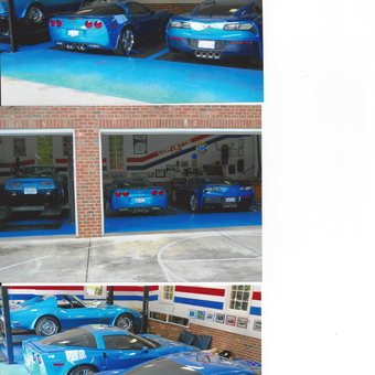 Corvette-Themed Garage With Car Lift and Wall Decor - Bill from Denver, N.C.