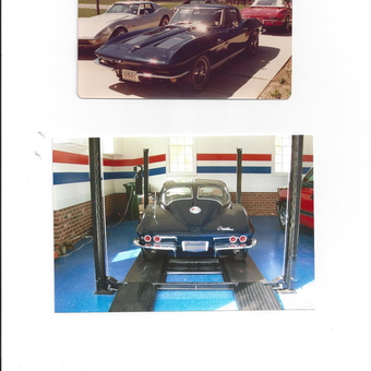 Classic Corvette on Four Post Lift in Custom Garage - Bill from Denver, NC