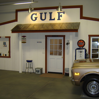 Vintage Gulf Gas Station Decor with Classic Truck - Steve from Ankeny, IA