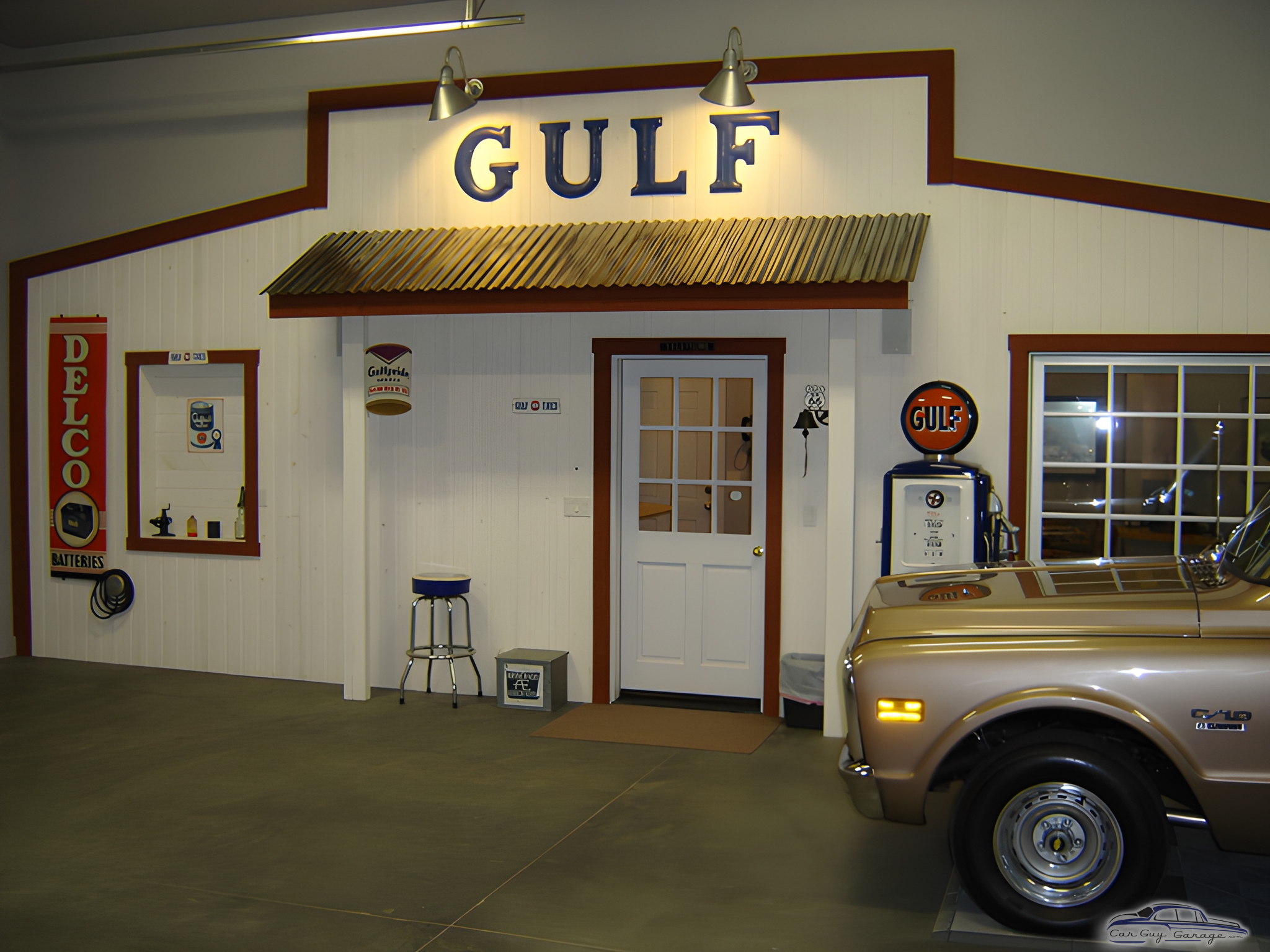 Vintage Gulf Gas Station Decor with Classic Truck - Steve from Ankeny, IA