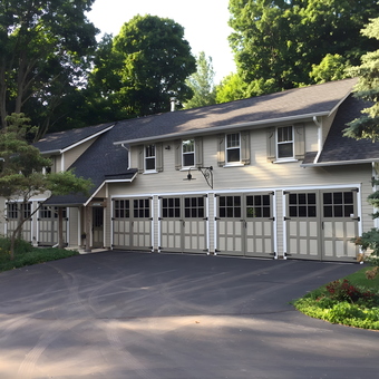 Six Car Garage with Carriage Style Doors - Trahan Carriage House from Rochester Hills, Michigan