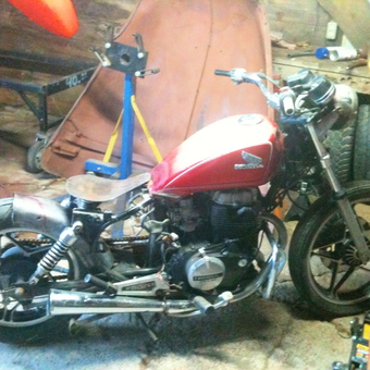 Garage With Custom Honda Motorcycle and Tools - Rick from Wilson, OK