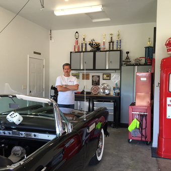Classic Car Garage with Vintage Gas Pump and Cabinets - Mark from Oshkosh, WI