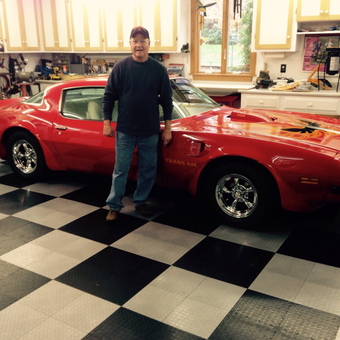 Classic Red Trans Am in Checkered Floor Garage - Gary from Poland, Ohio