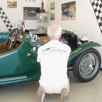 Classic Car Display with Racing Decor - Peter from JONESBOROUGH, TN