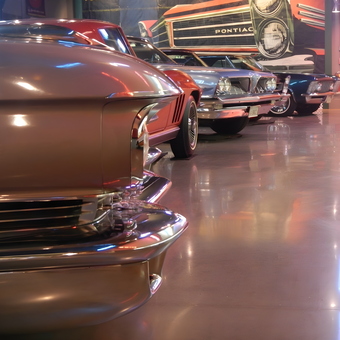 Classic Cars Displayed on Polished Garage Floor - Piston Palace from Warwick, RI