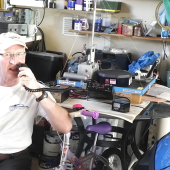 Garage Radio Equipment and Tools with Bicycles - Robin from Scotland