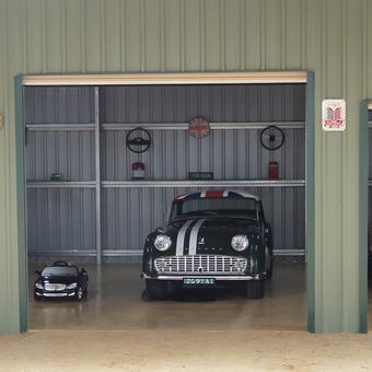 Classic Cars and Miniature Model in Organized Metal Garage - Col Ian J Simmons from RYLSTONE, NSW
