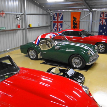 Classic Car Garage with Wall Decor - Col Ian J Simmons from RYLSTONE, NSW