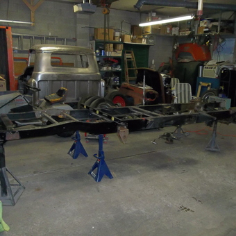 Truck Frame Restoration on Jack Stands in Garage - Bob from Kittanning, Pa