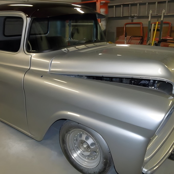 Classic Silver Pickup Truck Restoration in Garage - Bob from Kittanning, Pa