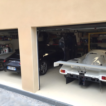 Dual Car Garage With Porsche Cars And Shelving - Christian from Saint Pons, France