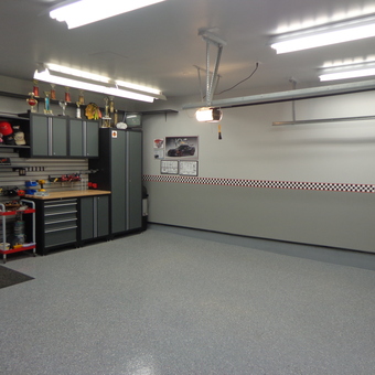 Organized Garage with Cabinets, Slatwall, and Epoxy Floor - Paul from Guelph, Ontario