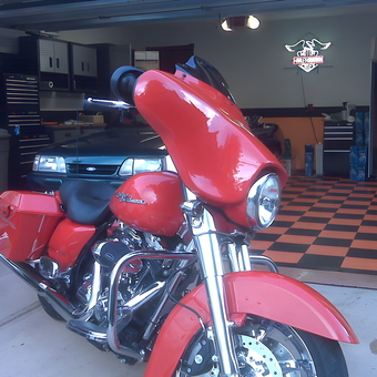 Custom Garage with Red Motorcycle and Tool Cabinets - Scott from Alexandria, KY